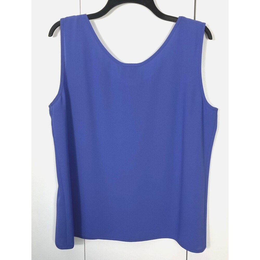 Frank Usher Blue Wide Strap Scoop Neck Tank Top Size 12 - Picture 6 of 6
